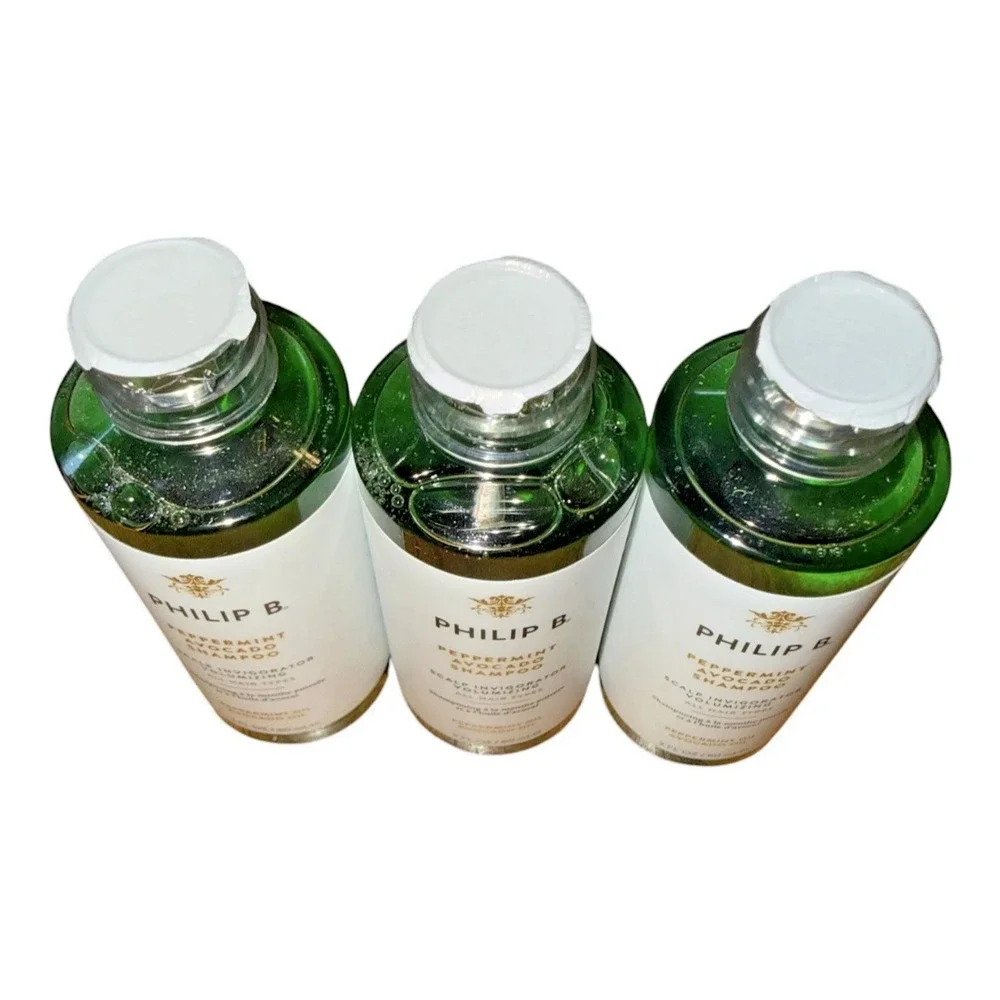 (Lot of 3) PHILIP B PEPPERMINT AVOCADO SHAMPOO (2OZ/60ML) TRAVEL SIZE SEALED